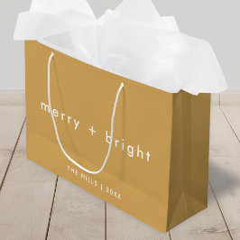 Bolsa De Regalo Grande Merry + Bright | Navidades Ocher Mustard Gold