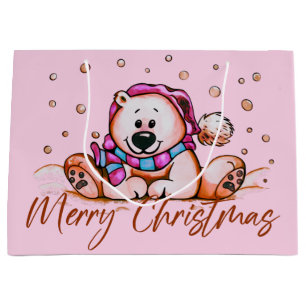 Bolsa De Regalo Grande Merry Christmas Cute Bear