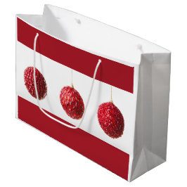 Bolsa De Regalo Grande Merry Christmas Red Balls decoración con texto