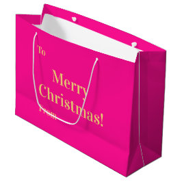 Bolsa De Regalo Grande Merry Christmas To From Hot Pink Gold