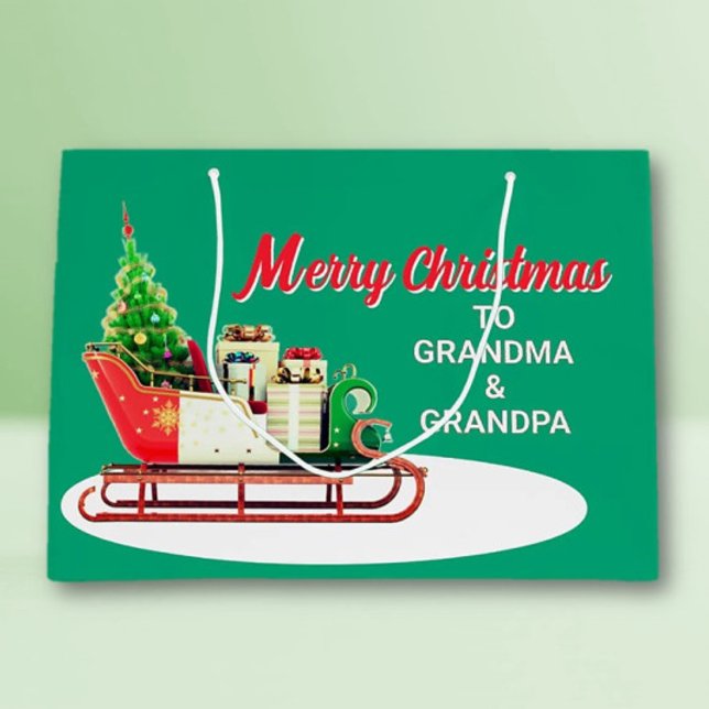 Bolsa De Regalo Grande Merry Christmas to Grandma & Grandpa (Subido por el creador)