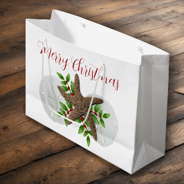 Bolsa De Regalo Grande Merry Florida Navidades Starfish Sand Dollars