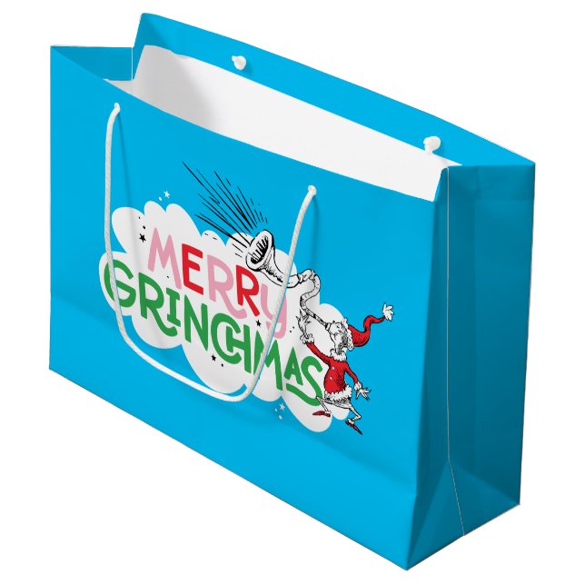 Bolsa De Regalo Grande Merry Grinchmas Mister Grinch (Angulo Anverso)