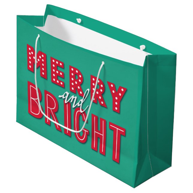 Bolsa De Regalo Grande Merry y Bright (Angulo Anverso)