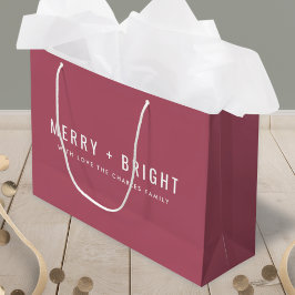 Bolsa De Regalo Grande Merry y Bright | Navidades de Rosas Berry Vintage