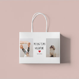 Bolsa De Regalo Grande Mi Perro Es Mi Valentín | Dos fotos de perros