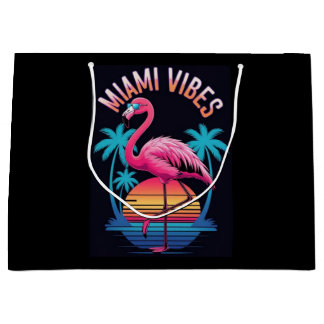 Bolsa De Regalo Grande Miami Vibes Summer Flamingo Design-63454
