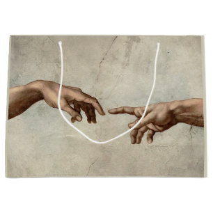 Bolsa De Regalo Grande Michaelangelo manos creación adam dios