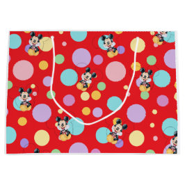 Bolsa De Regalo Grande Mickey Mouse Polka Dot  red Baby Shower