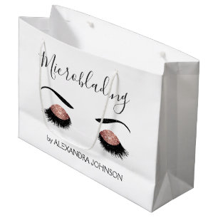 Bolsa De Regalo Grande Microblando moderno Rosa Gold Sparkly Purpurina