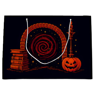 Bolsa De Regalo Grande Midnight Hearth Medieval-Naranja y negro