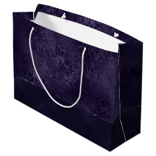 Bolsa De Regalo Grande Midnight Indigo Romance   Damasco satinado