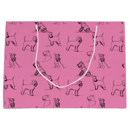 Bolsa De Regalo Grande Miniature Schnauzer Rosa
