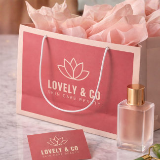 Bolsa De Regalo Grande Minimalist Dusty Rose & Ivory Salon Beauty