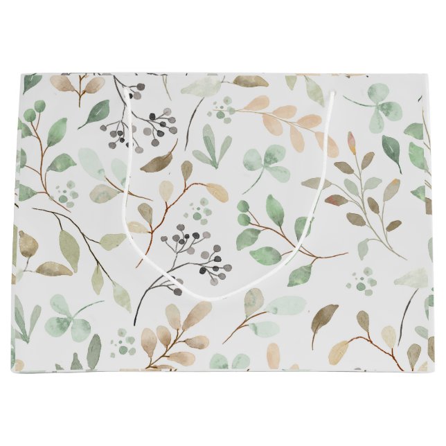 Bolsa De Regalo Grande Minimalist Leaves Pattern Gift Bag (Anverso)