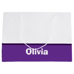 Bolsa De Regalo Grande Minimalista nombre de banda moderna o monograma