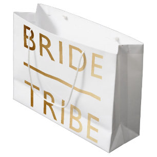Bolsa De Regalo Grande minimalista y elegante tribu de novias falso texto