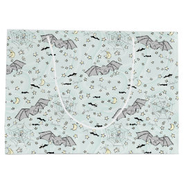 Bolsa De Regalo Grande Mint Bats Spooky Cute Género Neutral