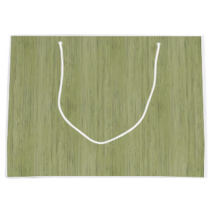 Bolsa De Regalo Grande Mirada de madera de bambú del grano del verde de