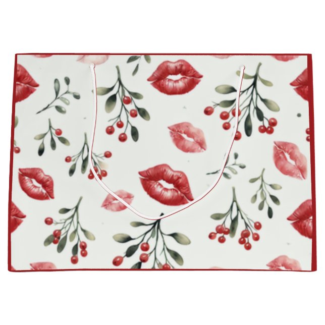 Bolsa De Regalo Grande Mistletoe Kisses (Anverso)
