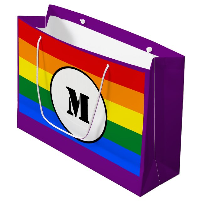 Bolsa De Regalo Grande Mochila Drawstring de bandera LGBT (Angulo Anverso)