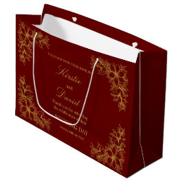 Bolsa De Regalo Grande Moda Boda Día Ornato Marco y Flores