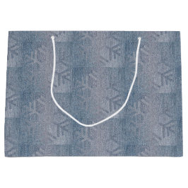 Bolsa De Regalo Grande Moda de mezclilla copos de nieve de Navidad Patrón