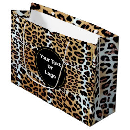 Bolsa De Regalo Grande Moda Elegante Leopard Animal Print Personalizada