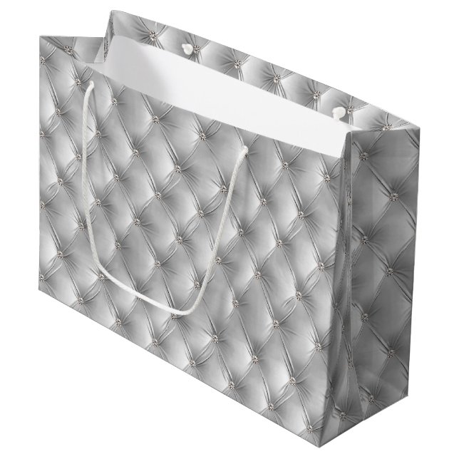 Bolsa De Regalo Grande Moda gris suave cálida Terciopelo Faux (Angulo Anverso)