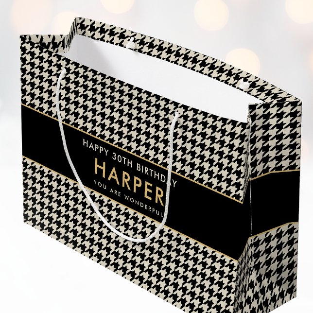 Bolsa De Regalo Grande Moda Houndstoth Birthday Cualquier Edad 30 años bl (Subido por el creador)