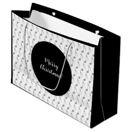 Bolsa De Regalo Grande Moda Houndstoth Notas musicales Feliz Navidad