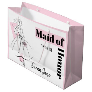 Bolsa De Regalo Grande Moda Novia Pink Maid of Honor gran rosa