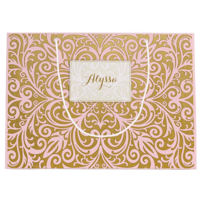 Bolsa De Regalo Grande Moda personalizada y rosa exclusivo atractivo y (Anverso)