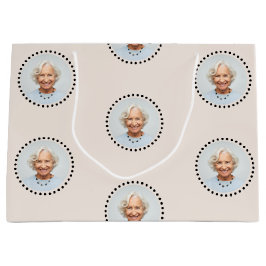 Bolsa De Regalo Grande Moda simple editable foto redonda Punto de polka