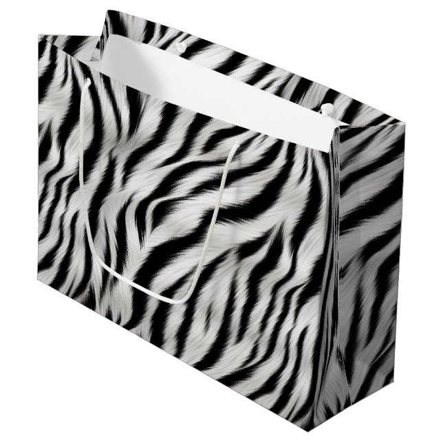 Bolsa De Regalo Grande Moda Zebra Animal Print Bridal Shower (Angulo Anverso)