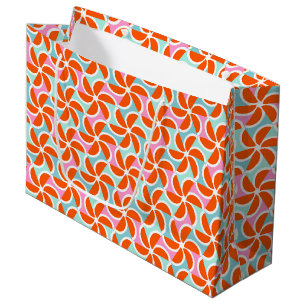 Bolsa De Regalo Grande Modelo anaranjado retro de la cuña