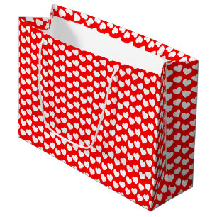 Bolsa De Regalo Grande Modelo blanco del corazón en bolso grande rojo de