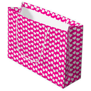 Bolsa De Regalo Grande Modelo blanco del corazón en bolso grande rosado