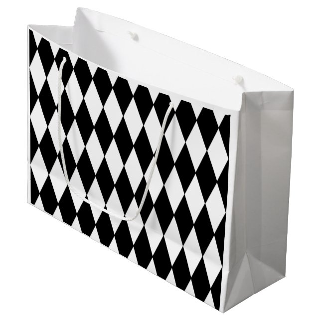 Bolsa De Regalo Grande Modelo blanco negro del Harlequin (Angulo Anverso)