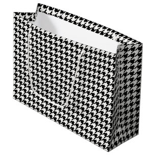 Bolsa De Regalo Grande Modelo blanco y negro de Houndstooth