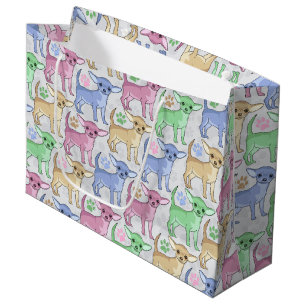 Bolsa De Regalo Grande Modelo colorido del amante de la chihuahua