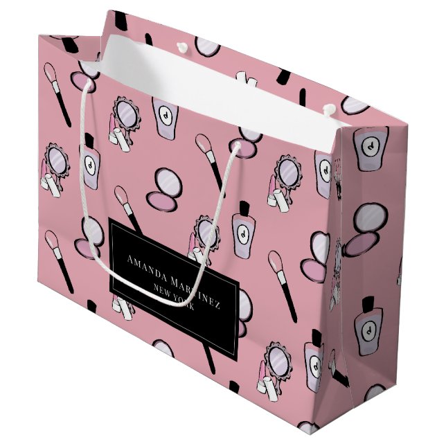 Bolsa De Regalo Grande Modelo cosmético de maquillaje rosa (Angulo Anverso)