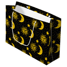 Bolsa De Regalo Grande Modelo de estrellas de la luna de Sun del vintage