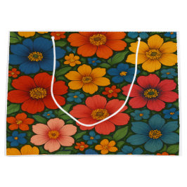 Bolsa De Regalo Grande Modelo de Flor Silvestre Brillante