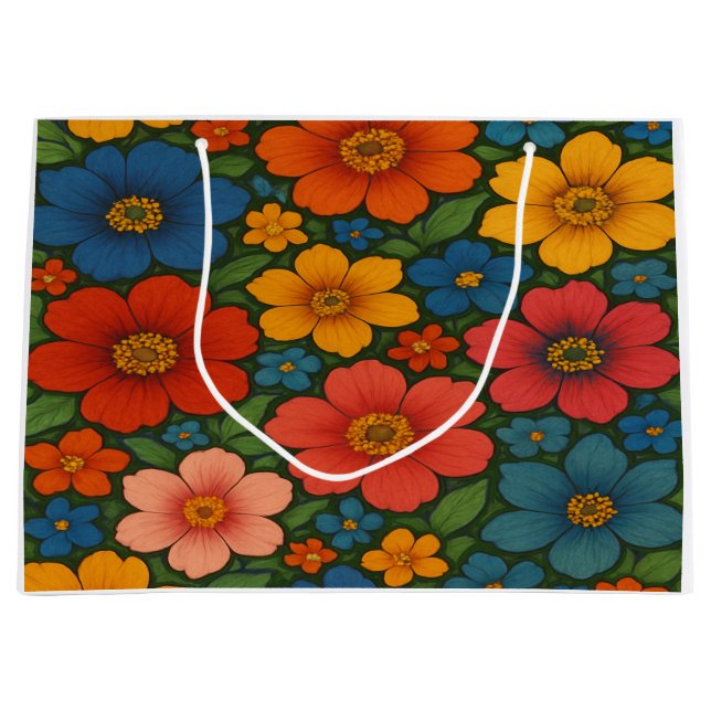 Bolsa De Regalo Grande Modelo de Flor Silvestre Brillante (Anverso)