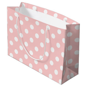 Bolsa De Regalo Grande Modelo de lunar rosado y blanco