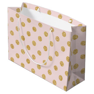 Bolsa De Regalo Grande Modelo de lunares elegante del purpurina del rosa