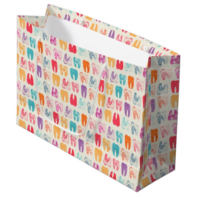 Bolsa De Regalo Grande Modelo del diente del Grunge (Angulo Anverso)