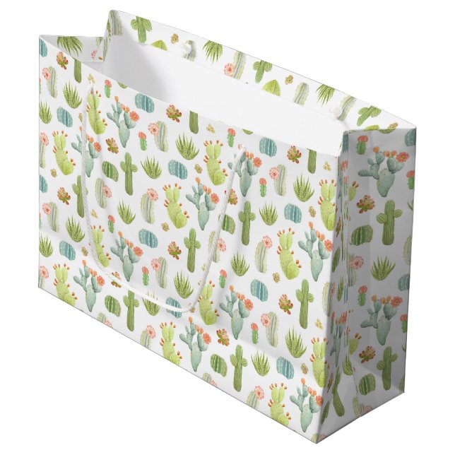 Bolsa De Regalo Grande Modelo derecho del cactus lindo (Angulo Anverso)