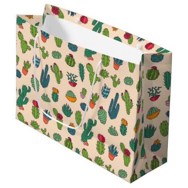 Bolsa De Regalo Grande Modelo derecho del cactus lindo (Angulo Anverso)